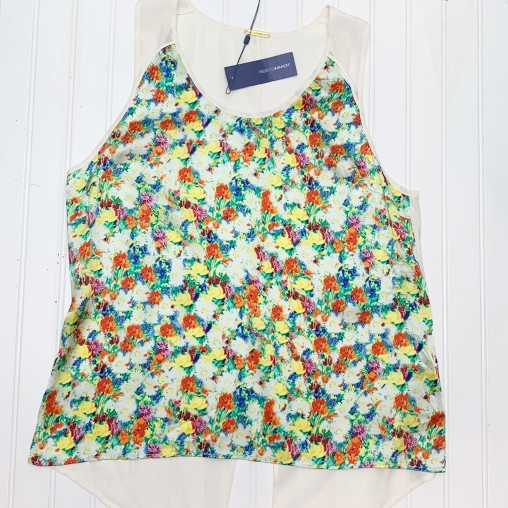 Rebecca Minkoff silk floral George Tank 12. NWT